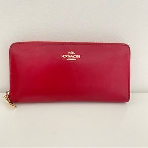 Red Leather Coach Wallet
